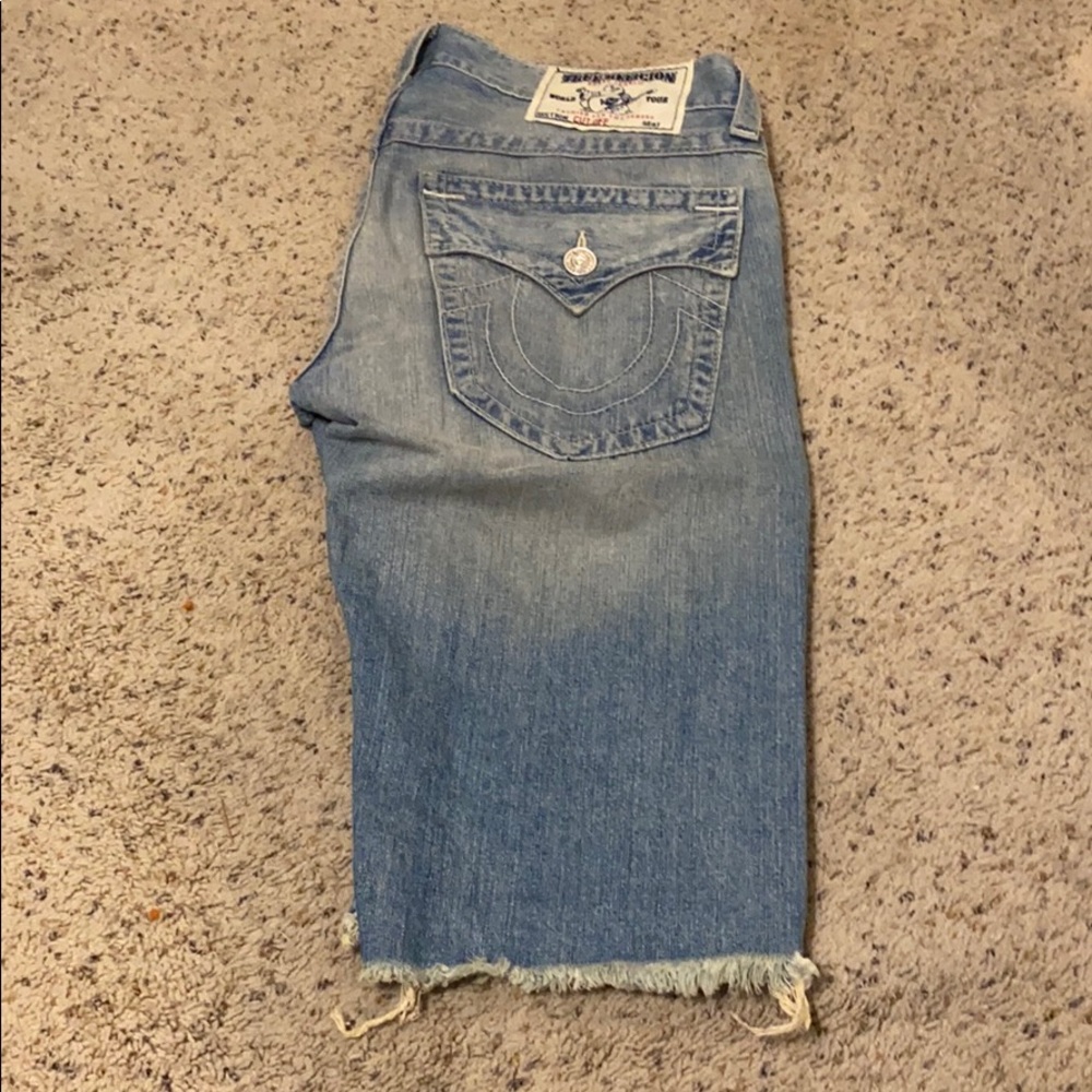 True religion denim shorts